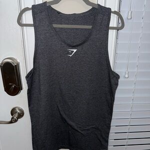 Gymshark Dark Gray Athletic Tank with White Logo